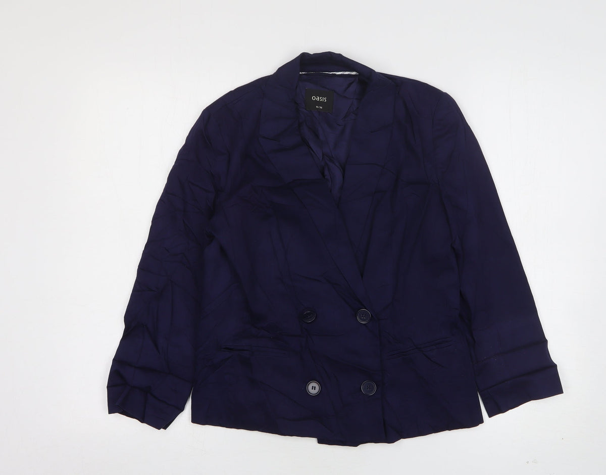 Oasis Womens Blue  Coir Jacket Suit Jacket Size 10