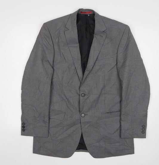 Burton  Mens Grey  Polyester Jacket Suit Jacket Size 38