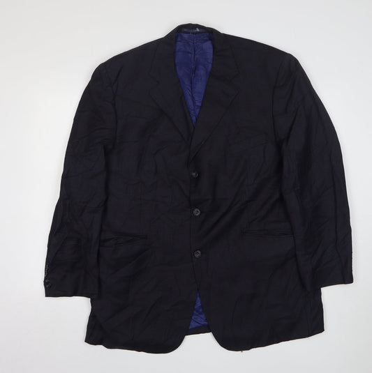 Seconds Mens Blue  Wool Jacket Suit Jacket Size 44