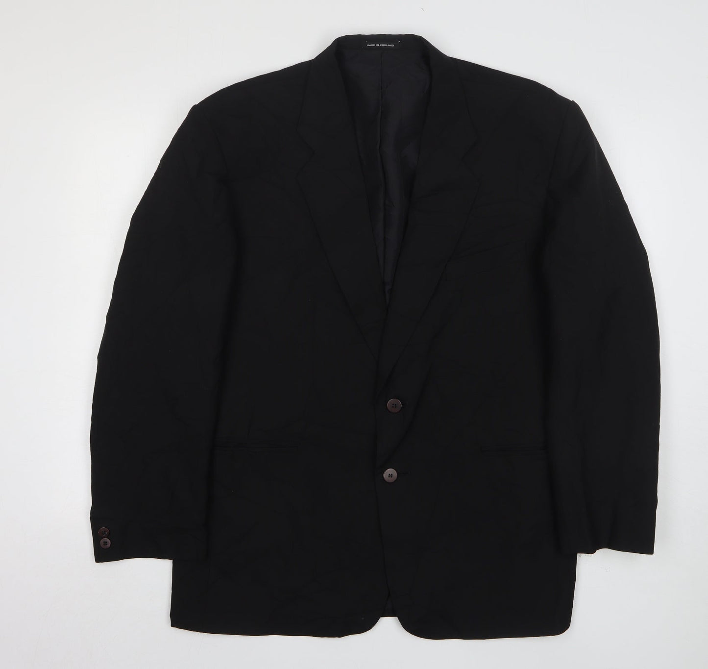Simon Jersey Mens Black  Polyester Jacket Suit Jacket Size 42