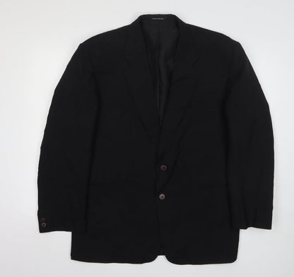 Simon Jersey Mens Black  Polyester Jacket Suit Jacket Size 42