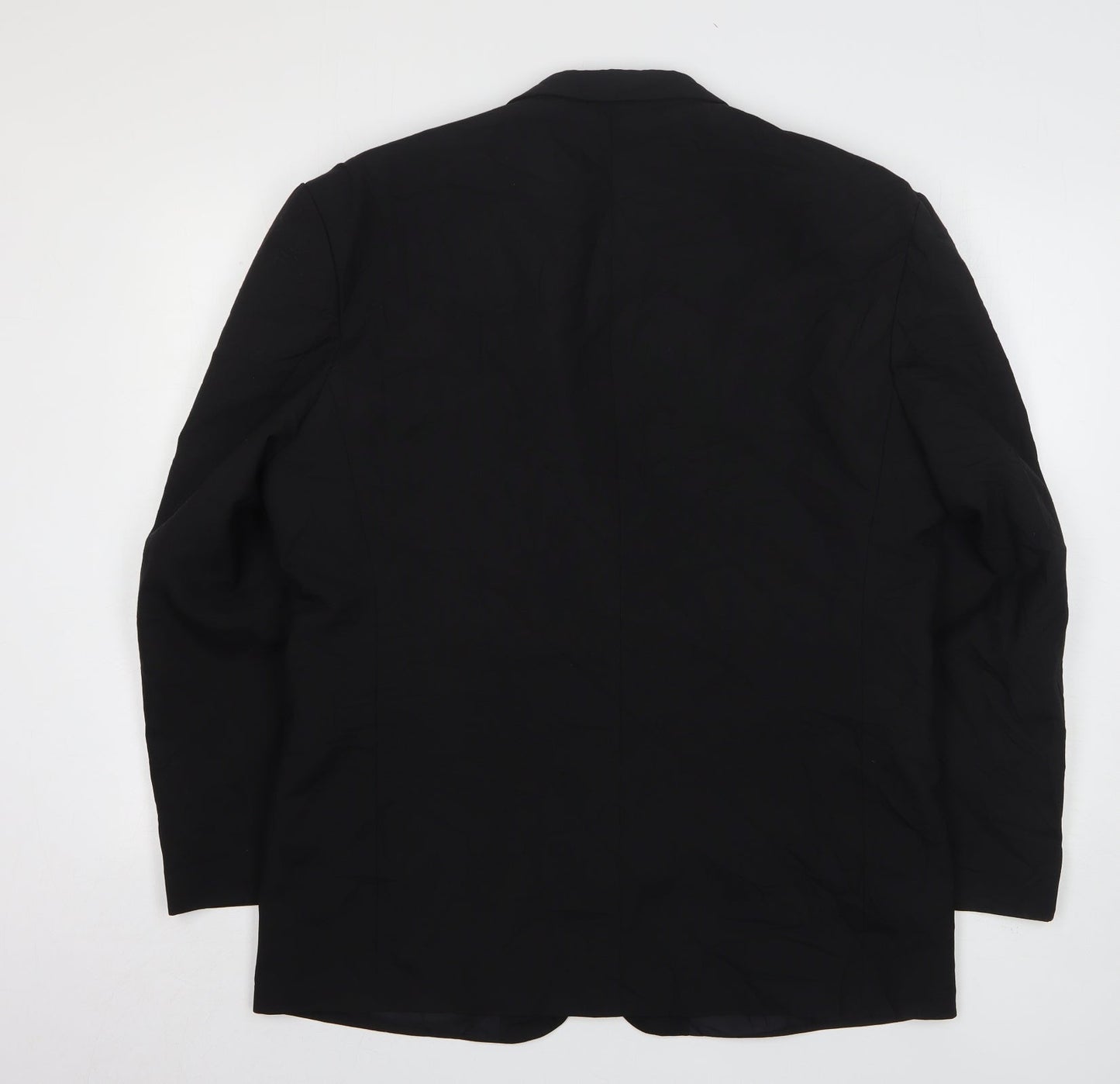 Simon Jersey Mens Black  Polyester Jacket Suit Jacket Size 42