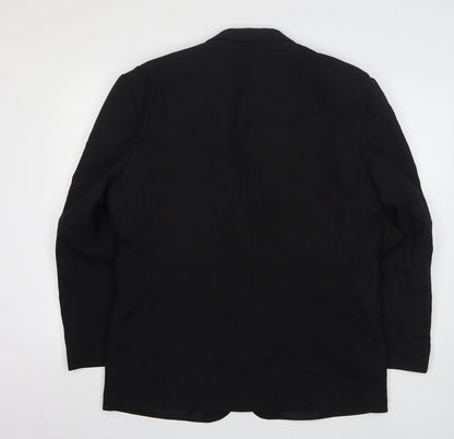 Simon Jersey Mens Black  Polyester Jacket Suit Jacket Size 42