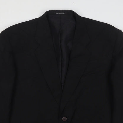 Simon Jersey Mens Black  Polyester Jacket Suit Jacket Size 42