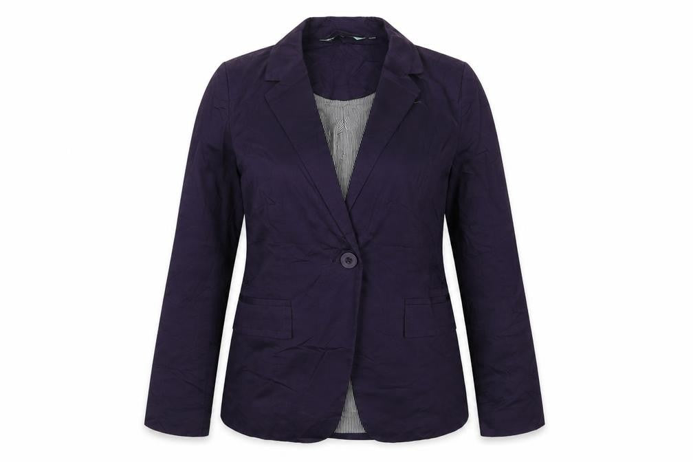New Look Womens Blue  Cotton Jacket Suit Jacket Size 10