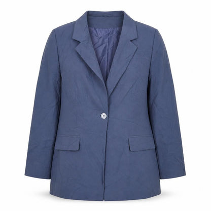 Essentials  Womens Blue  Polyester Jacket Suit Jacket Size 12