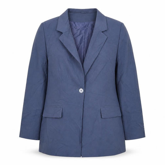 Essentials  Womens Blue  Polyester Jacket Suit Jacket Size 12
