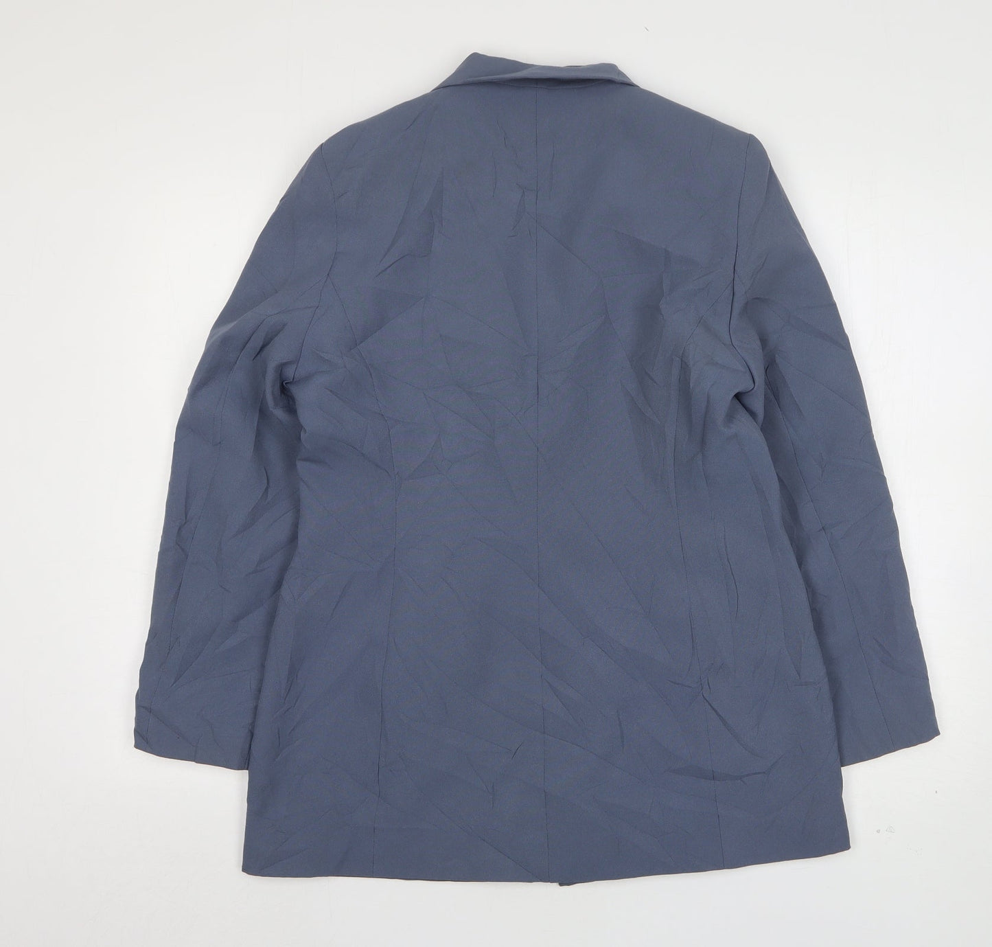Essentials  Womens Blue  Polyester Jacket Suit Jacket Size 12