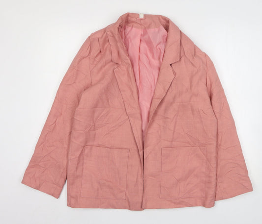 First Avenue Womens Pink  Polyester Jacket Blazer Size 12