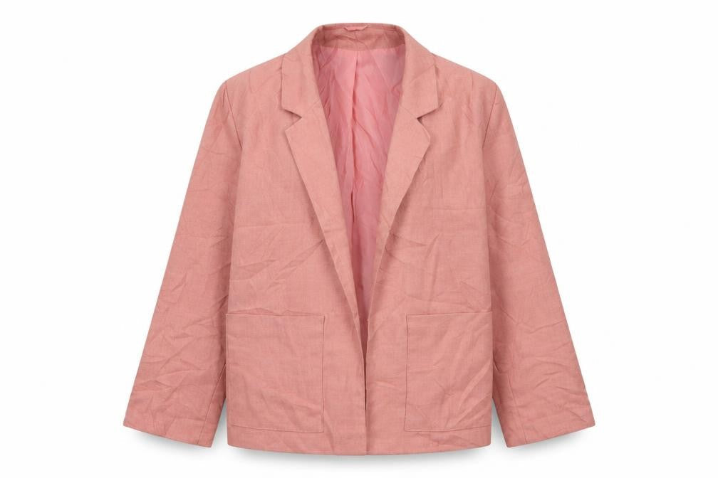 First Avenue Womens Pink  Polyester Jacket Blazer Size 12