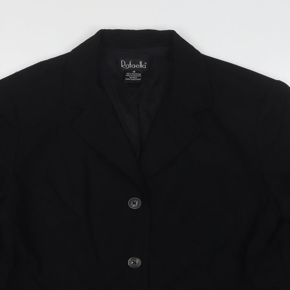 Rafaella Womens Black  Polyester Jacket Suit Jacket Size 12