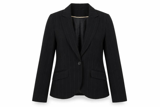 Dorothy Perkins Womens Black Striped Polyester Jacket Suit Jacket Size 12