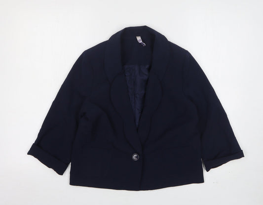 Henry Holland Womens Blue  Polyester Jacket Blazer Size 10