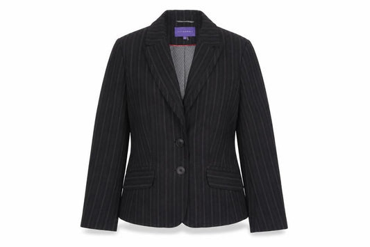 Autonomy  Womens Grey Striped Polyester Jacket Suit Jacket Size 12