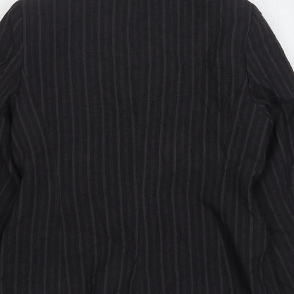 Autonomy Womens Grey Striped Polyester Jacket Suit Jacket Size 12