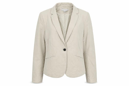 H&M Womens Beige  Polyester Jacket Suit Jacket Size 10