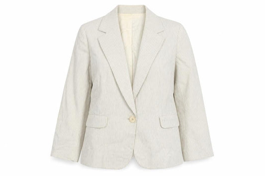 Gap Womens Beige Striped Cotton Jacket Blazer Size 10