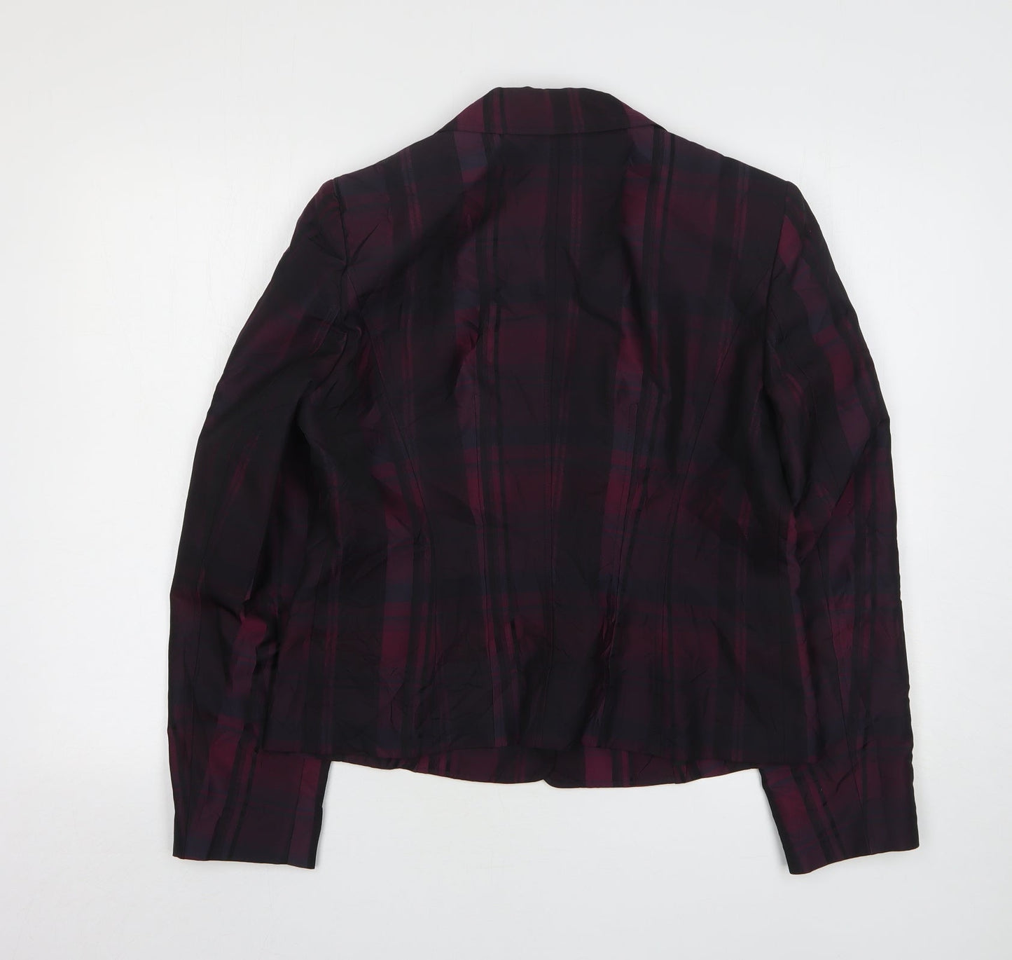 Betty Barclay Womens Purple Plaid Polyester Jacket Suit Jacket Size 14