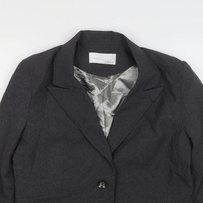 AMARANTO Womens Grey  Polyester Jacket Suit Jacket Size 12