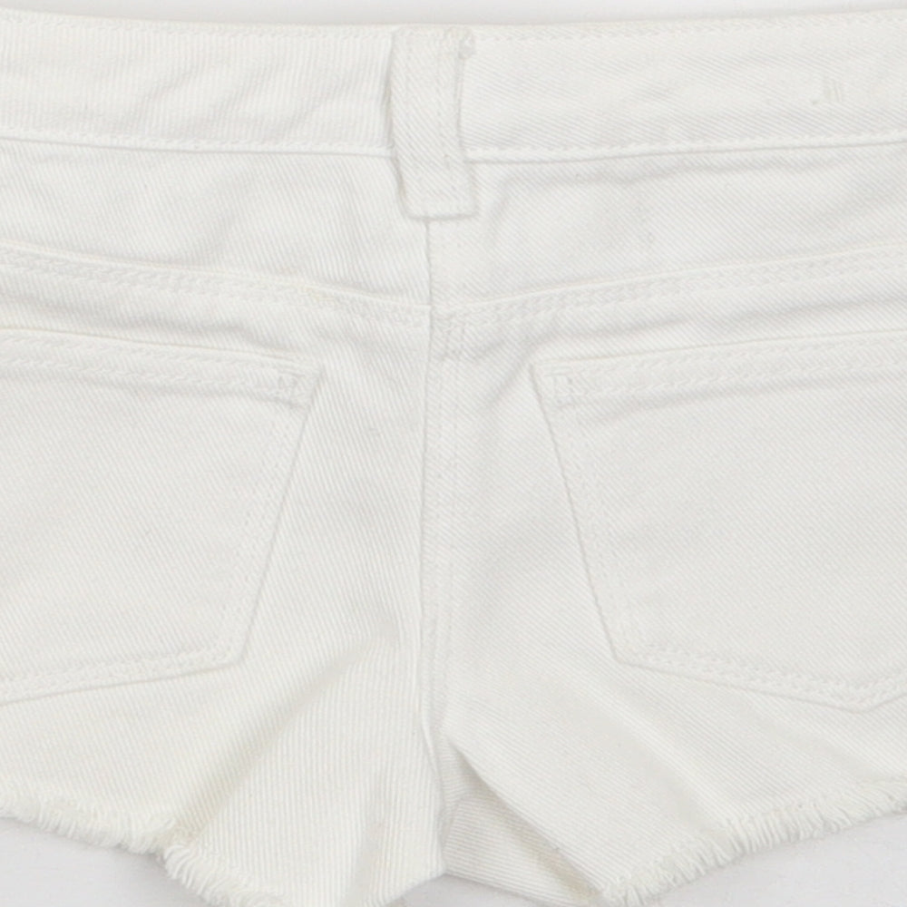 NEXT Girls Ivory  100% Cotton Cut-Off Shorts Size 5 Years  Regular Zip