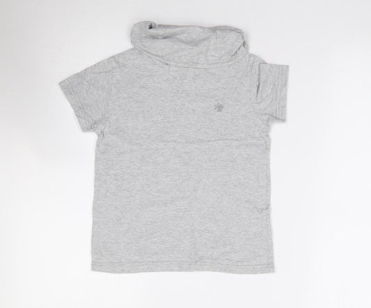 NEXT Boys Grey  100% Cotton Jersey T-Shirt Size 6 Years Roll Neck Pullover