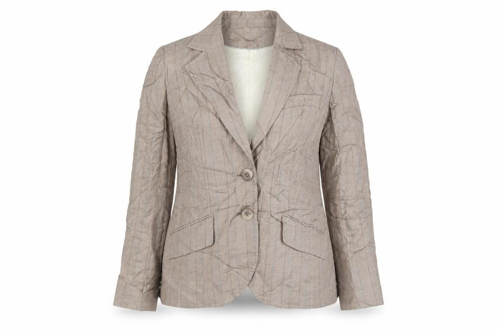 NEXT Womens Beige Striped Polyester Jacket Suit Jacket Size 10