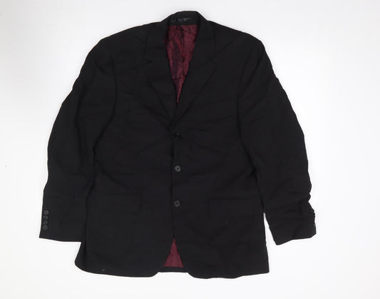 Tom English Mens Black  Wool Jacket Suit Jacket Size 40
