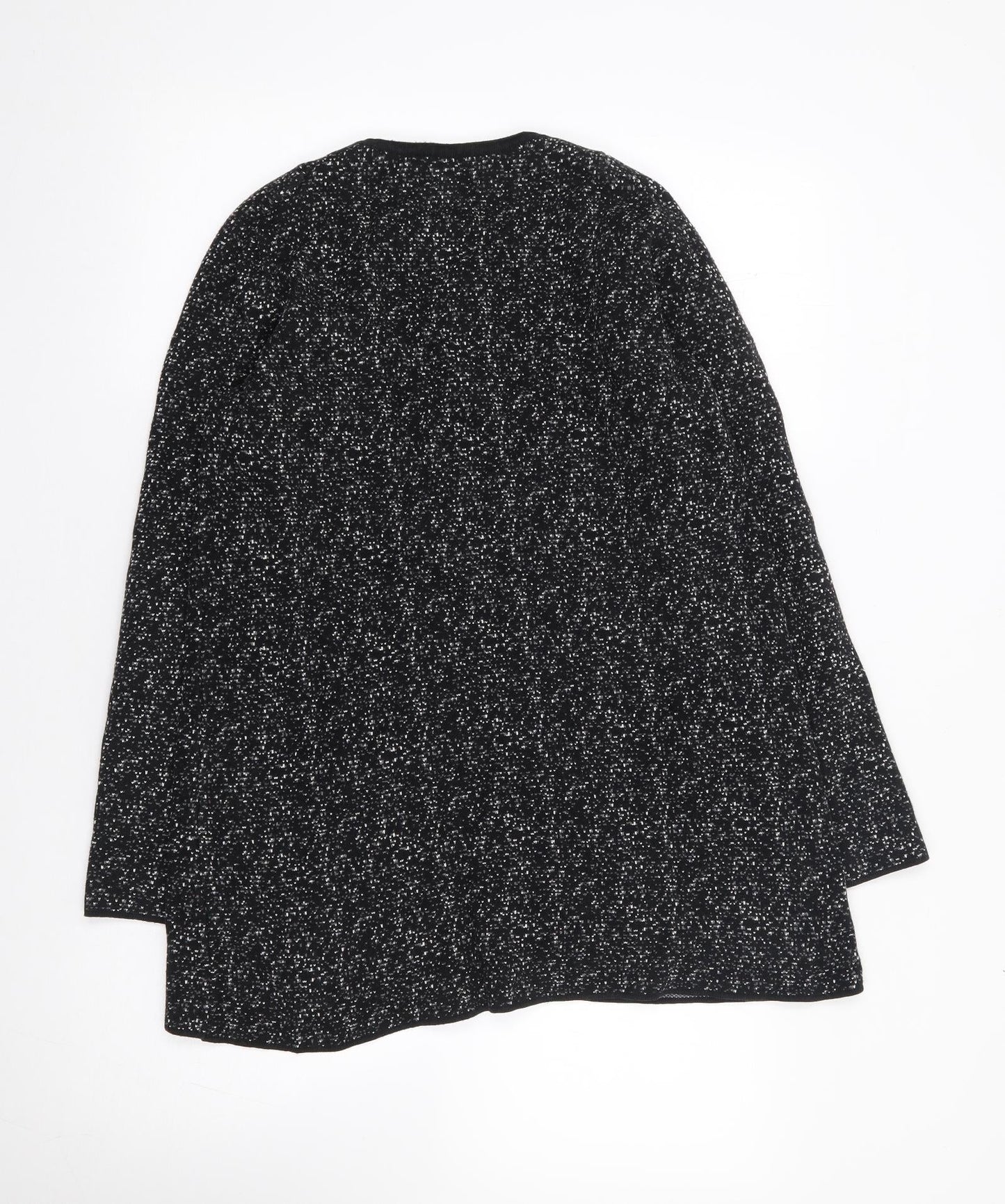 Ellen Reyes Womens Black Crew Neck  Cotton Full Zip Jumper Size M