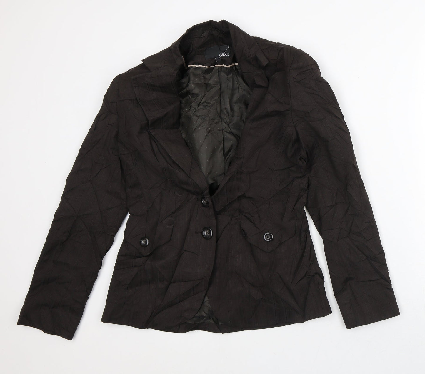 NEXT Womens Brown Striped  Jacket Blazer Size 8
