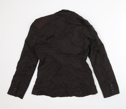 Next Womens Brown Striped  Jacket Blazer Size 8