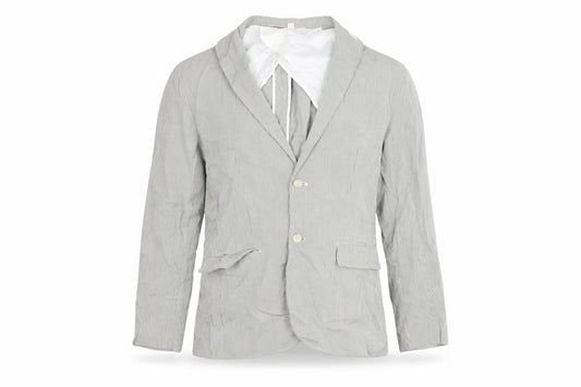 Preworn Womens Beige Striped  Jacket Blazer Size L