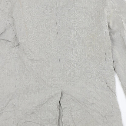 Preworn Womens Beige Striped  Jacket Blazer Size L