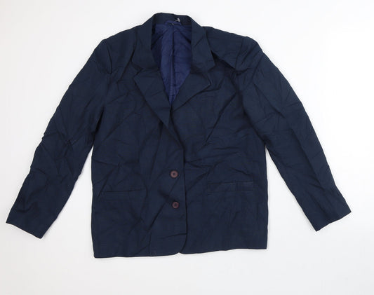 Preworn Womens Blue Check  Jacket Blazer Size 12