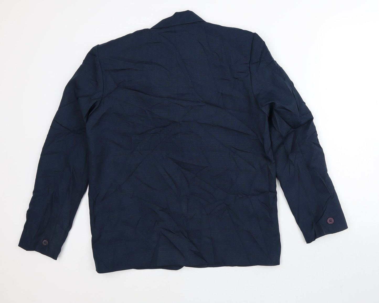 Preworn Womens Blue Check  Jacket Blazer Size 12