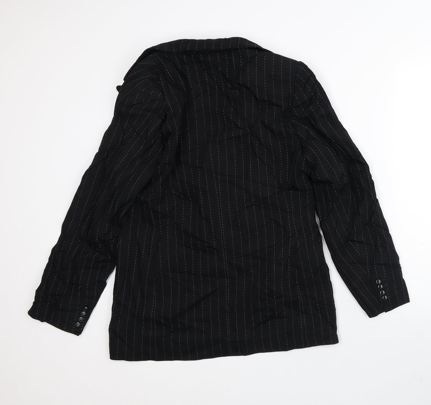 Hauber Womens Black Striped  Jacket Blazer Size 12