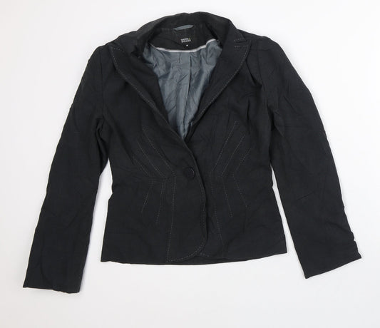 Marks and Spencer Womens Black Striped  Jacket Blazer Size 10