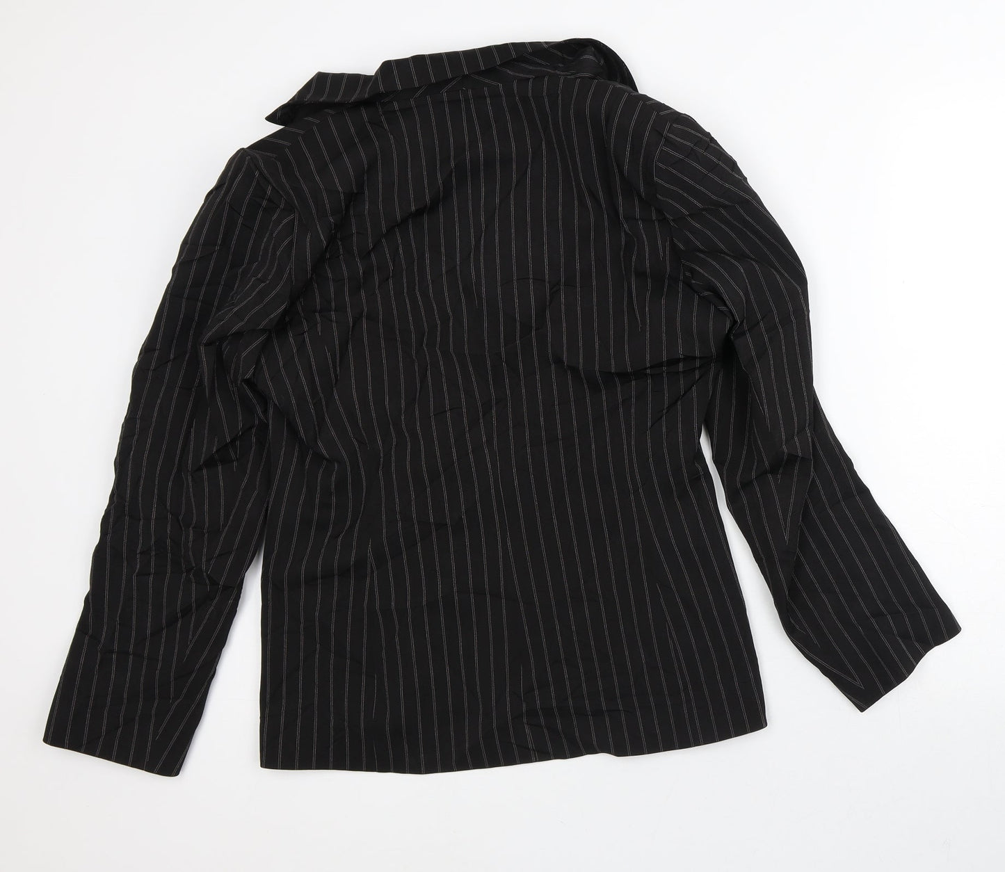 Ellie Louise Womens Black Striped  Jacket Blazer Size 12