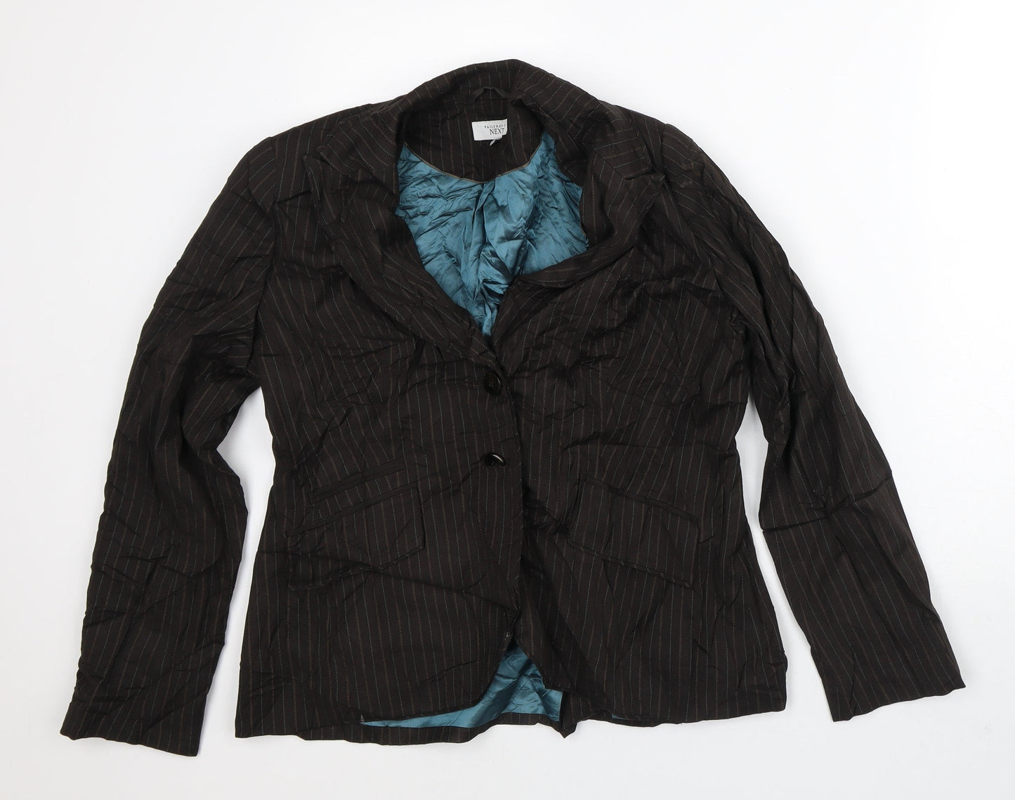 NEXT Womens Brown Striped  Jacket Blazer Size 16