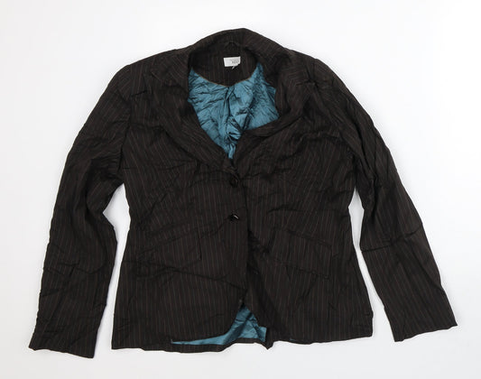 NEXT Womens Brown Striped  Jacket Blazer Size 16