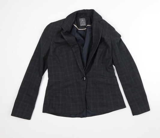 Atmosphere Womens Grey Plaid  Jacket Blazer Size 12