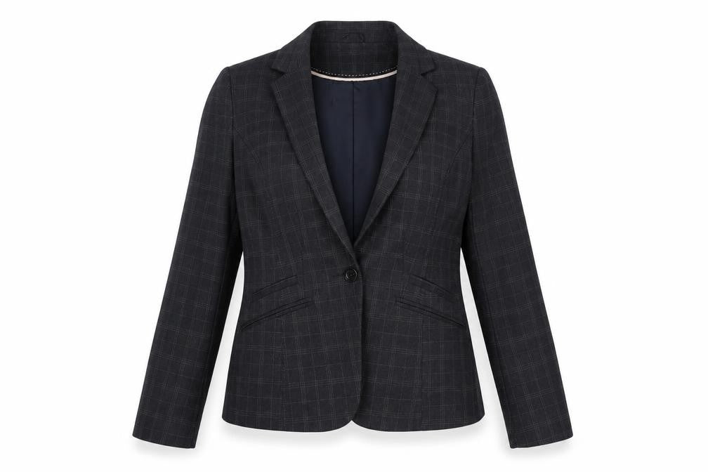 Atmosphere Womens Grey Plaid  Jacket Blazer Size 12