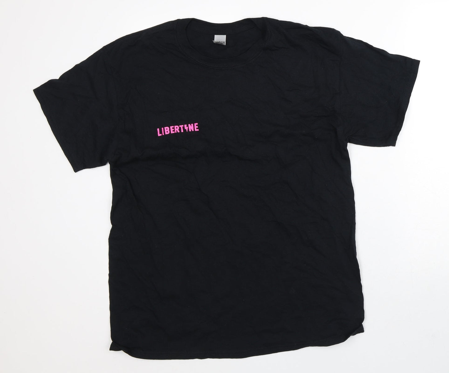 Gildan Womens Black  100% Cotton Basic T-Shirt Size L Round Neck - Cuckoo