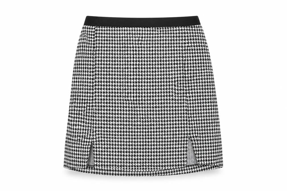 Divided Womens White Geometric Polyester A-Line Skirt Size M