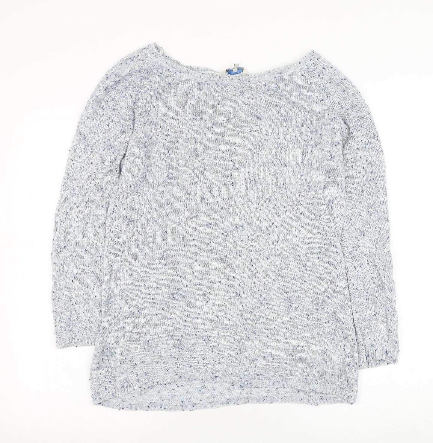 Peacocks Womens Blue Round Neck  Cotton Pullover Jumper Size 14