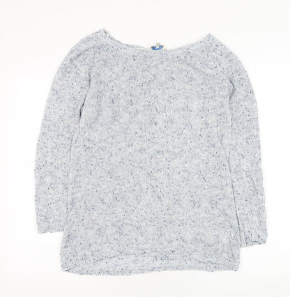 Peacocks Womens Blue Round Neck  Cotton Pullover Jumper Size 14