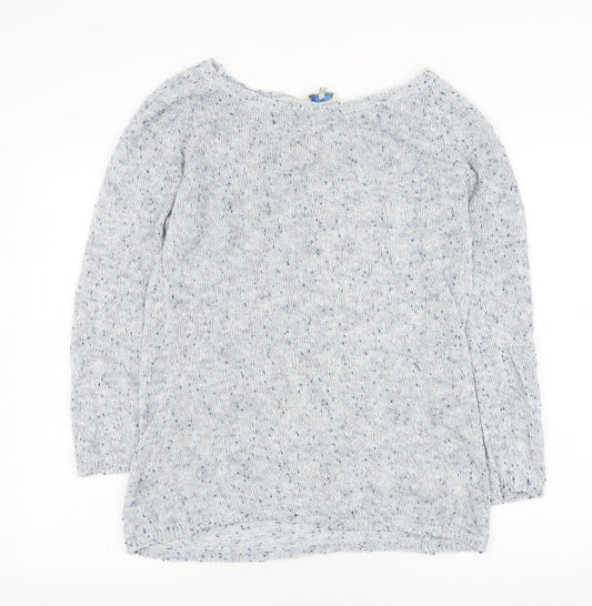 Peacocks Womens Blue Round Neck  Cotton Pullover Jumper Size 14