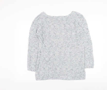Peacocks Womens Blue Round Neck  Cotton Pullover Jumper Size 14
