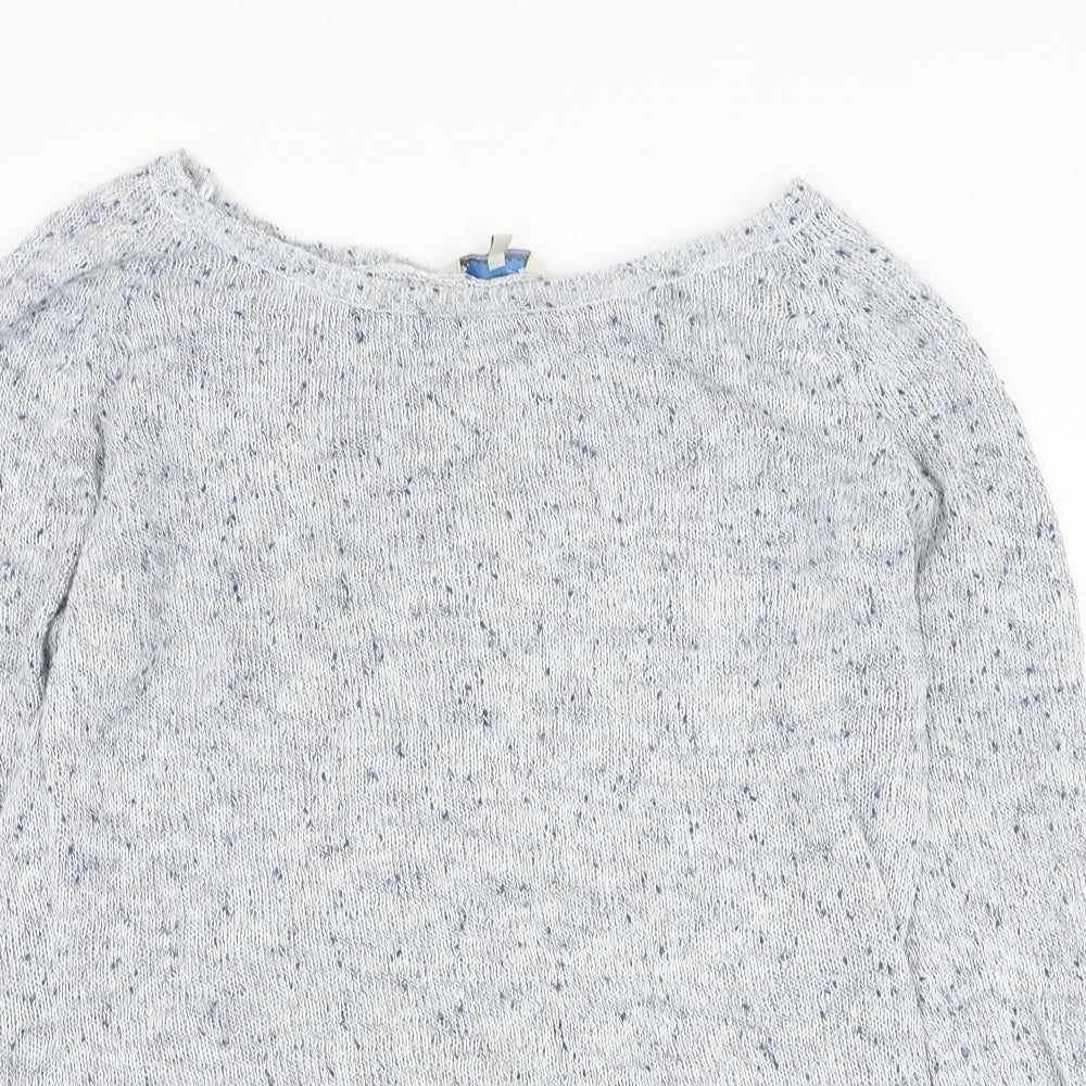 Peacocks Womens Blue Round Neck  Cotton Pullover Jumper Size 14