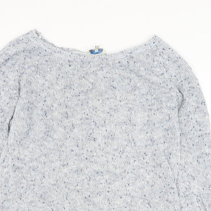 Peacocks Womens Blue Round Neck  Cotton Pullover Jumper Size 14