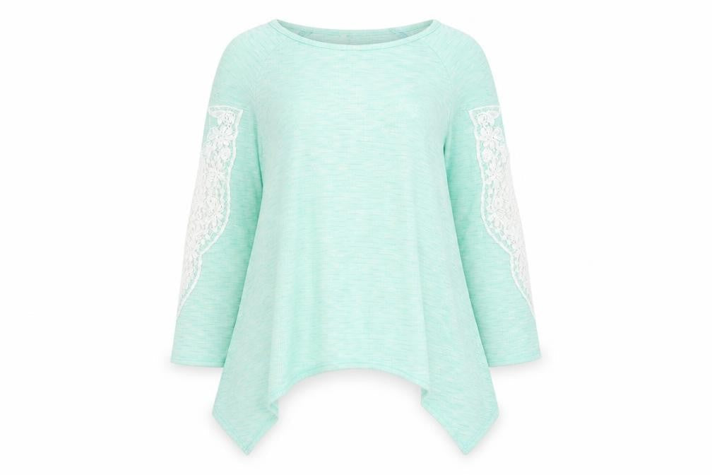 Paramour Womens Green Round Neck  Polyester Pullover Jumper Size L